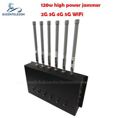 180W 6 Channels Desktop Signal Jammer with 20-150m Jamming Radius for 2G 3G 4G 5G GSM CDMA Blocking