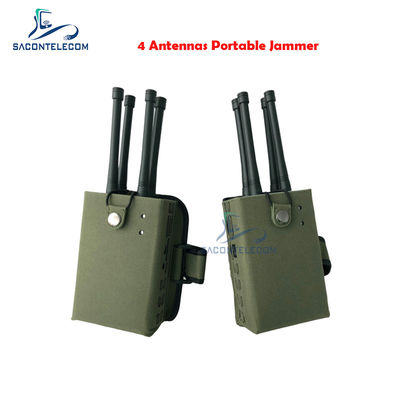 Portable UAV Drone Signal Jammer with 28W Output Power 500m Jamming Range and 4 Antennas