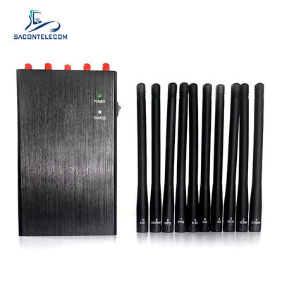 10W Power 20m Radius 10 Channels Portable Signal Jammer Blocker for WiFi GPS 2G 3G 4G 5G