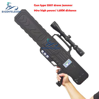 Portable Drone Signal Jammer with 2KM Distance 90W Power and Built-in Battery for UAV Defense