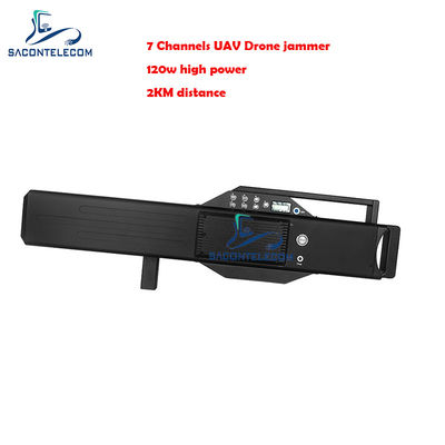 7 Channels 120W High Power 2KM Distance Drone Signal Jammer Anti-Drone Jammer Gun
