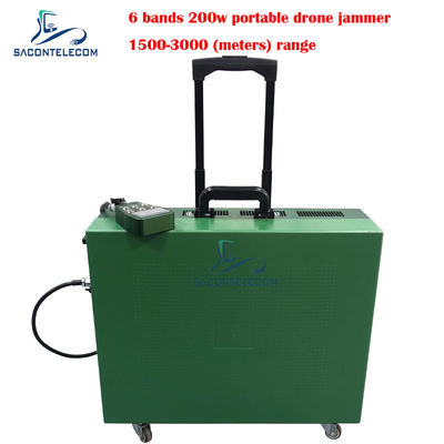 200W High Power 3km Distance Drone Signal Jammer with 6 Channels for UAV Anti-Drone Defense