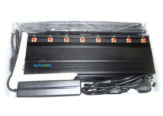 8 Channels Desktop Cell Phone Jammer with 40m Range and 365 Days Working for Prisons and Schools