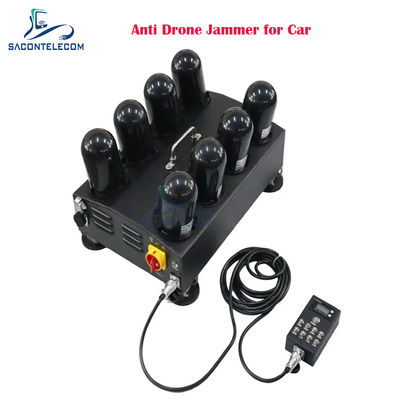 8 Channels 400W Anti Drone Signal Jammer with 1.5G 2.4G 5.8G 5.2G FPV for Car