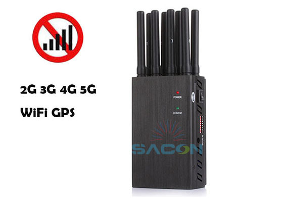 8 Bands Portable Signal Jammer with 4W Output Power and 20m Range for WiFi GPS 2G 3G 4G Blocking