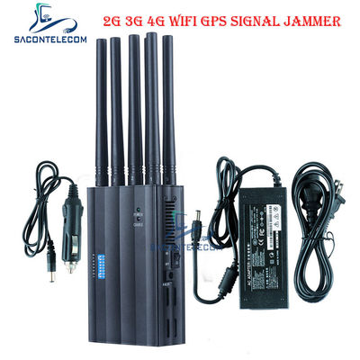 8 Channels Portable Signal Jammer with 4000mAH Battery and 20m Range GPS WiFi Mobile Phone Signal Blocker