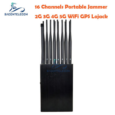 16 Antennas Handheld GPS Signal Jammer with 12000mAh Battery for 5G Blocking