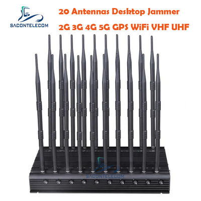 VHF UHF ISO9001 Mobile Phone Signal Jammer 3.5Ghz 3.7Ghz 5.2Ghz 20 Channels